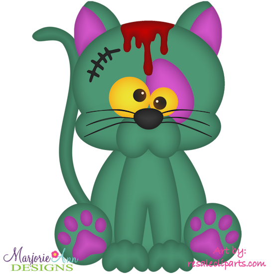 Animal Pals-Zombie Cat Exclusive SVG Cutting Files+Clipart - Click Image to Close